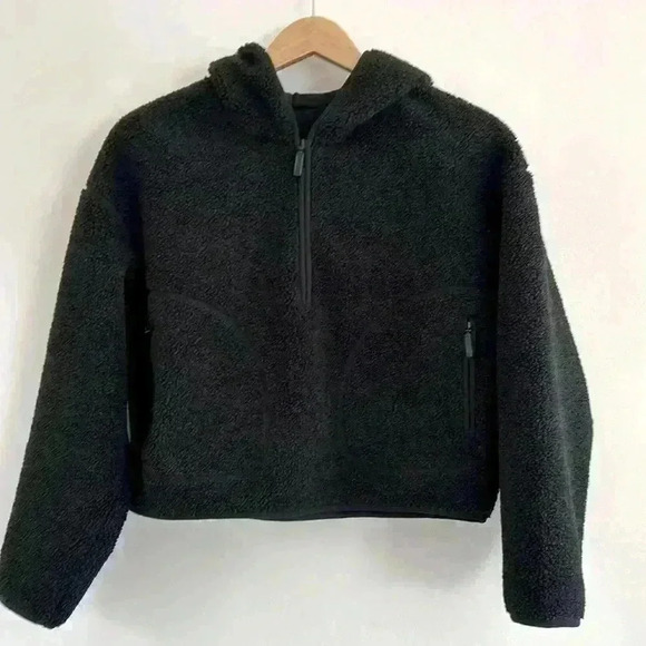 Uniqlo Fleece Cropped Half-Zip hoodie Pullover jacket Size S - Picture 1 of 3
